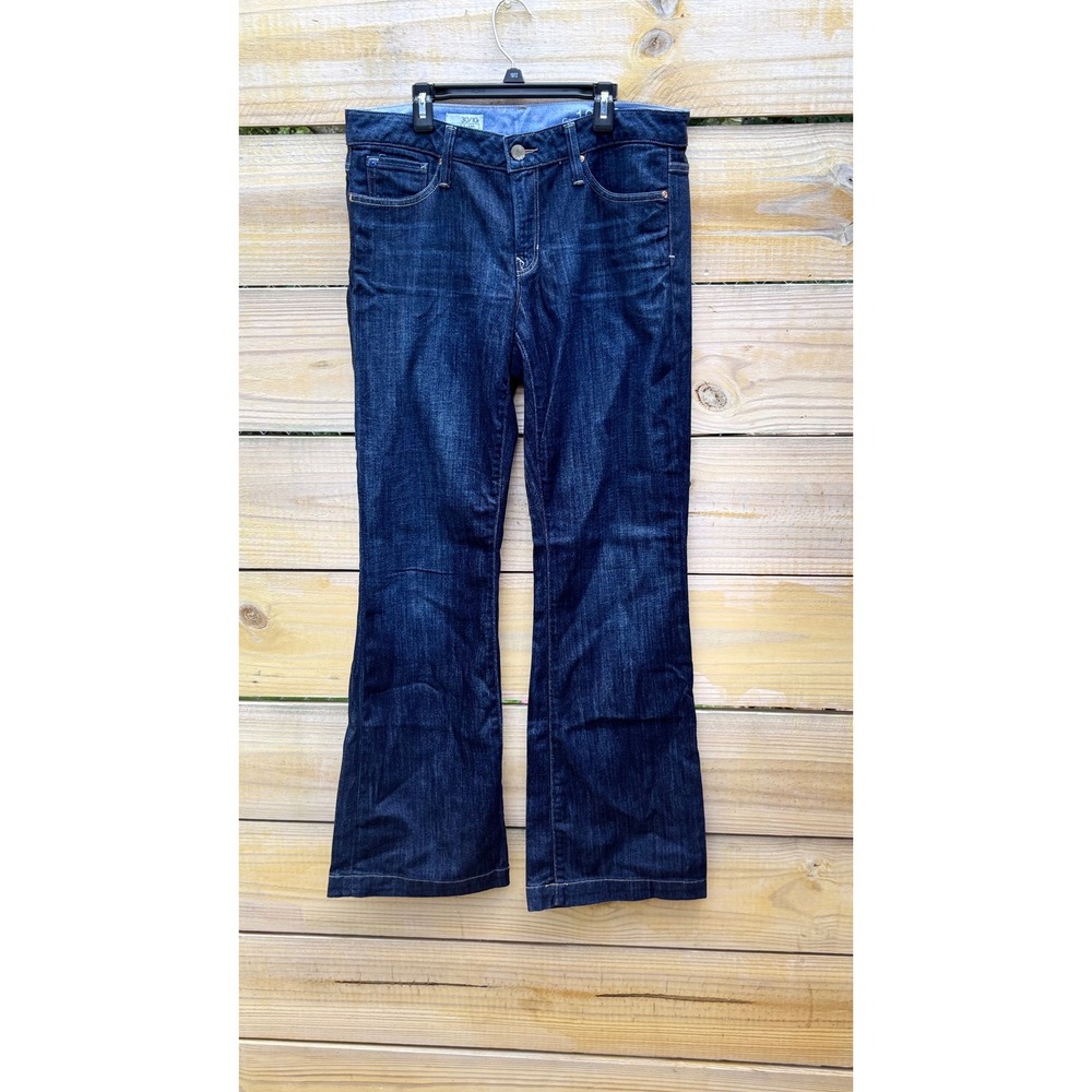 Gap Long & Lean Dark Wash Indigo Denim Flare Jeans Size 30/10r